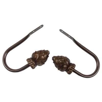 Rod Desyne Bud Curtain Holdback Pair, Cocoa