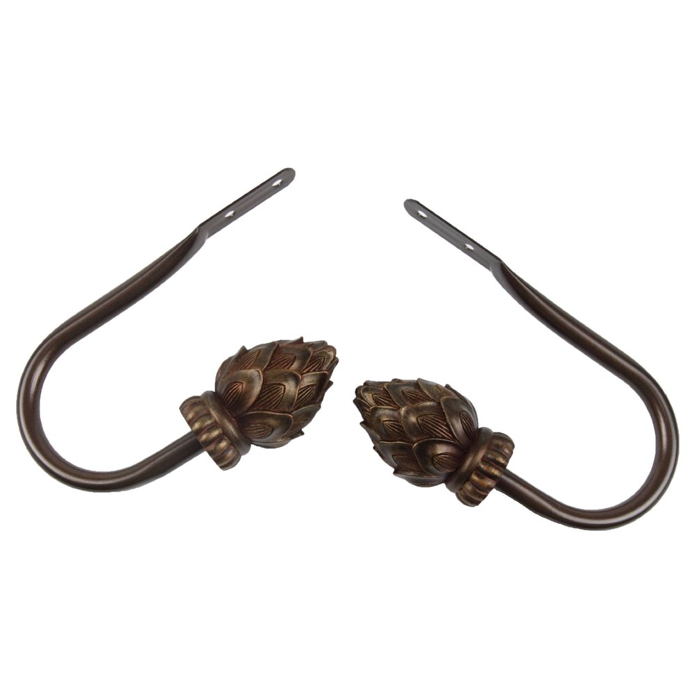 Rod Desyne Bud Curtain Holdback Pair, Cocoa
