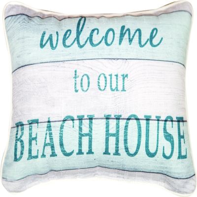 Welcome To Our Beach House Word Pillow