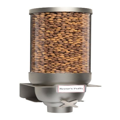 Rosseto EZ538 EZ-SERV Single Container Wall-Mount Dry Goods Dispenser, 2-Gallon Capacity, 8-1/2" Length x 9" Width x 24" Height