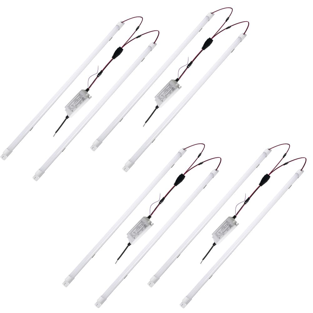 jimwhen 4 Pack LED Troffer 2x4 FT Retrofit Kit,Magnetic Retrofit kit,36W (240W Equiv),5000K Daylight White,0-10V LED Driver/2 Tubes Per Kit,T8 T10 T12 Fluorescent Replacement Light Bar,Easy to Install