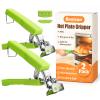 2 Pack Hot Plate Gripper Clips Holder Tongs for Moving Hot Plate Bowls Pizza Pan Air Fryer Microwave Oven with Food Out, Green view 1