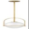 Hinkley Somerset Small Pendant Light, Etched Opal Glass Modern Globe Shade, Adjustable Height, Sloped Ceiling Compatible, Vintage-Inspired Metal Yoke Frame, Dry Rated, Heritage Brass Finish view 1