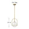 Hinkley Somerset Small Pendant Light, Etched Opal Glass Modern Globe Shade, Adjustable Height, Sloped Ceiling Compatible, Vintage-Inspired Metal Yoke Frame, Dry Rated, Heritage Brass Finish view 3