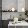 Hinkley Somerset Small Pendant Light, Etched Opal Glass Modern Globe Shade, Adjustable Height, Sloped Ceiling Compatible, Vintage-Inspired Metal Yoke Frame, Dry Rated, Heritage Brass Finish view 4