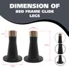 Kings Brand Furniture - Plastic Bed Frame Glide Legs - Bed Frame Leg Feet to Replacement Wheels - Set of 6 view 2