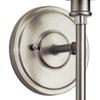 Kichler Joelson 18.25" 1 Light Wall Sconce with Satin Etched Cased Opal and Clear Glass Accent Glass in Brushed Nickel view 3