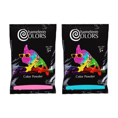 Chameleon Colors Blue & Pink Gender Reveal Powder - Two 1 lb Bags - Vibrant Blue & Pink Color - Powder for Baby Boy or Girl Gender Reveal - Easy-Open Bags - Easy Cleanup - Non-Toxic
