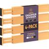 4 Pack Drawer Divider - 2.6" High, 16" to 22" Adjustable Bamboo Drawer Organizers for Clothes, Expandable Dresser Separators in Bedroom/Bathroom/Kitchen/Office Organization and Storage (Natural) view 1