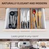 4 Pack Drawer Divider - 2.6" High, 16" to 22" Adjustable Bamboo Drawer Organizers for Clothes, Expandable Dresser Separators in Bedroom/Bathroom/Kitchen/Office Organization and Storage (Natural) view 2