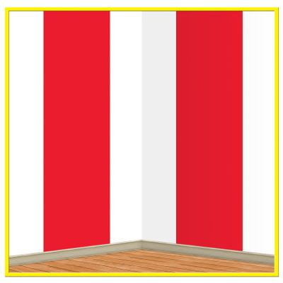 Beistle Red & White Stripes Backdrop