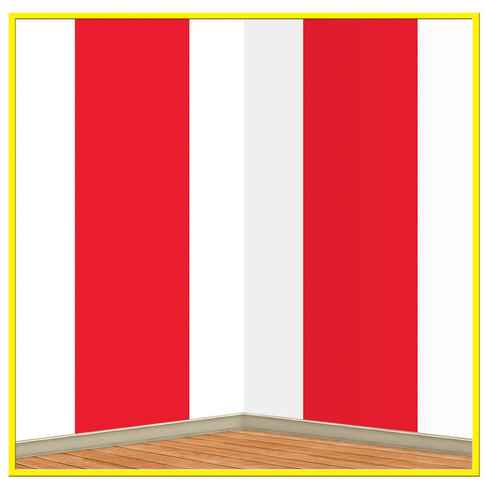 Beistle Red & White Stripes Backdrop
