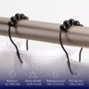 2lbDepot Shower Curtain Rings Hooks - Polished Nickel Finish - Premium 18/8 Stainless Steel - Locking Rings with Easy-Glide Rollers - Five Finishes Available - Set of 12 for Shower Rods view 4