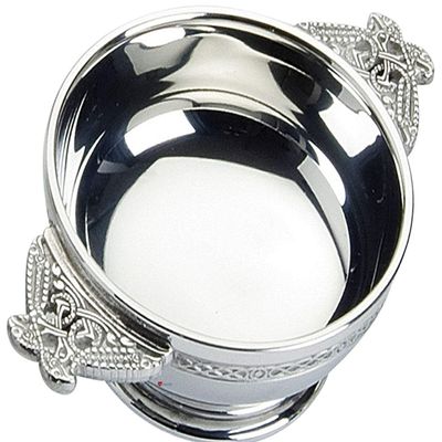 I LUV LTD Celtic Wire Scottish Quaich Serpent Handles Pewter 3" Bowl Cup of Friendship
