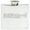 Celtic Wire Pewter Hip Flask 6oz Embossed Design Kidney Shape Pewter Engravable view 1