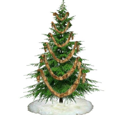 Christmas Tree Swag - Garland - Decoration - Shaggy Shag Faux Fur Scarf - Brown Tone - Wolf - Coyote - Staircase Bannister Hand Rail Decor - by Fur Accents - USA (2" x10' Long)