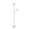 Simple Designs LF2000-SLV Mother-Daughter Floor Lamp with Reading Light, Silver view 1