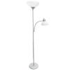 Simple Designs LF2000-SLV Mother-Daughter Floor Lamp with Reading Light, Silver view 3