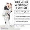 Wedding Collectibles Wedding Cake Toppers Bride and Groom | Groom Holding Bride | Unique Romantic Keepsake Cake Topper Figurine | Fine Porcelain | 6 Inches view 2