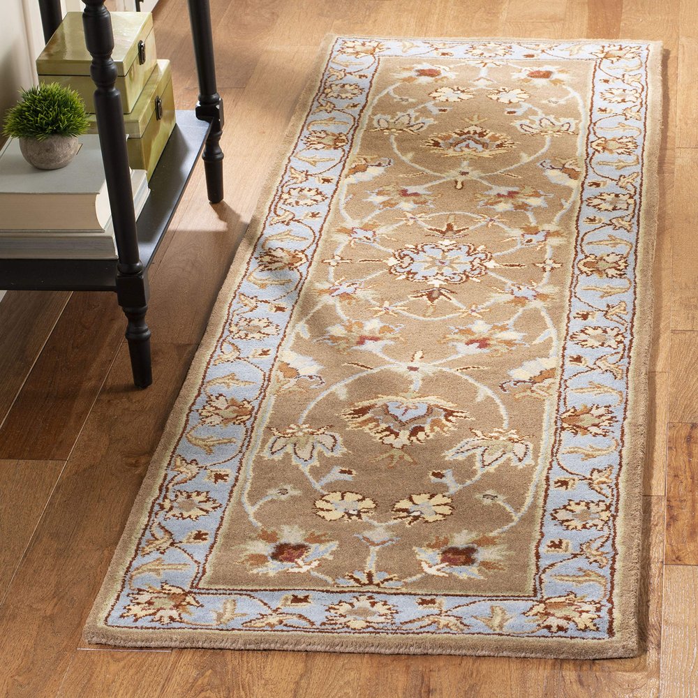SAFAVIEH Heritage Collection Runner Rug - 2'6" x 6', Beige & Blue, Handmade Traditional Oriental Wool, Ideal for High Traffic Areas in Living Room, Bedroom (HG821A)
