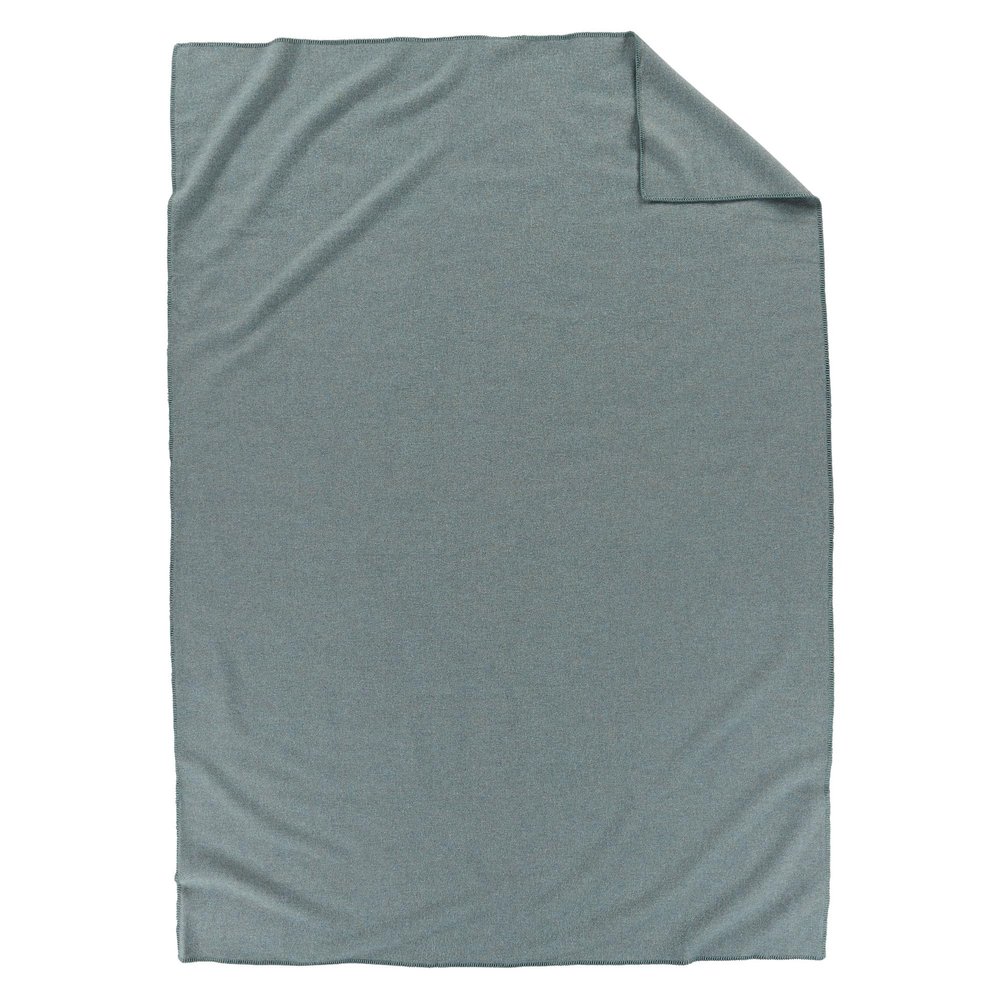 Pendleton Eco-Wise Easy Care Wool Blanket Twin 66" x 96" - 100% Wool with Whipstitch Binding, All Season, Washable, Soft and Durable Blanket for Home and Outdoor Adventures - Shale Blue