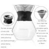 Mixpresso Pour Over Coffee Maker Set Glass Carafe Borosilicate White Protective Silicone Sleeve, Pour Over Coffee Dripper Brewer With Double-layer Stainless Steel Filter 13.5 Oz view 2