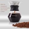 Mixpresso Pour Over Coffee Maker Set Glass Carafe Borosilicate White Protective Silicone Sleeve, Pour Over Coffee Dripper Brewer With Double-layer Stainless Steel Filter 13.5 Oz view 4