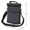 Vina 2-bottle Wine Carrier Bag Beer Carrying Tote Bags Picnic Cooler Insulated Travel Wine Pouch, Gray +Free Corkscrew view 3