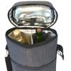 Vina 2-bottle Wine Carrier Bag Beer Carrying Tote Bags Picnic Cooler Insulated Travel Wine Pouch, Gray +Free Corkscrew view 4