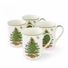 Spode Christmas Tree Stackable Mugs, Set of 4 - Festive 12oz Holiday Coffee Cups for Tea, Hot Cocoa - Fine Earthenware, Space-Saving Design, Dishwasher & Microwave Safe - Holiday Drinkware view 1