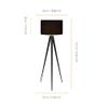 Versanora Romanza Modern LED Tripod Floor Lamp Tall Standing Light with Drum Shade Metal Legs for Living Room Study Reading Bedroom Home Office, 60 inch Height, Matte Black view 3