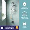 Zenna Home Rustproof Hanging Shower Caddy, Over the Shower Head Caddy with 2 Shelves and Built In Hooks, Aluminum Bathroom Hanging Organizer, Satin Chrome view 2