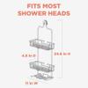 Zenna Home Rustproof Hanging Shower Caddy, Over the Shower Head Caddy with 2 Shelves and Built In Hooks, Aluminum Bathroom Hanging Organizer, Satin Chrome view 3