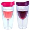Southern Homewares Red & Pink Lids Wine Tumbler Set  16oz Insulated Double Wall Acrylic See-Through Cups, 2-Pack Wine 2Go Set view 1