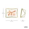 Umbra Prisma 4x6 Picture Frame, Metal Floating Wall or Desk Photo Display for Pictures, Art, Illustrations, and More, Brass view 3