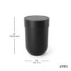 Umbra Touch Trash Can, Small 1.6-Gallon Garbage Bin with Swing Lid, Waste Basket for Bathroom or Office, Black view 3