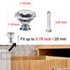YourGift 12 Pack Drawer Knobs Diamond Shaped Crystal Glass 30mm Cabinet Knobs Pull Handles (Silver) view 3