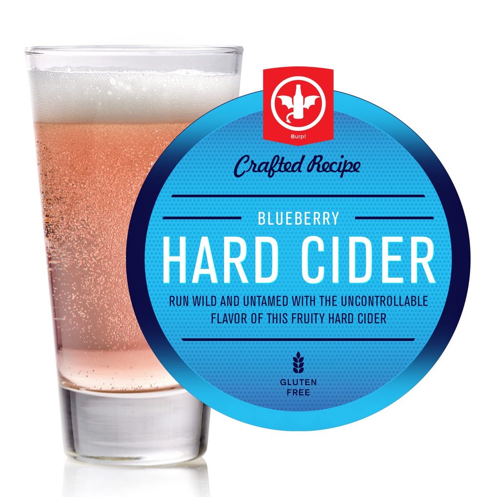 BrewDemon 2 Gal. Blueberry Hard Cider Recipe Kit - Makes a Wicked-Good 5.5% ABV Batch of Craft Brewed Hard Cider