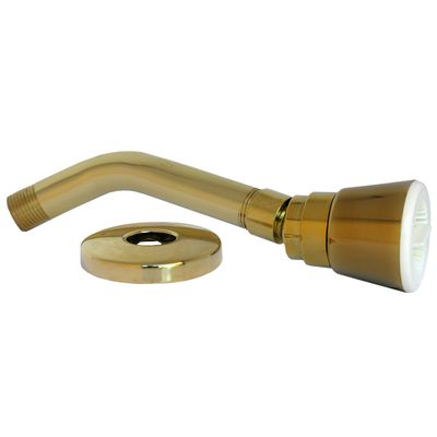 LASCO 08-2363 Shower Head with 6-Inch Shower Arm and Flange with 1/2-Inch Female Pipe Thread, Polished Brass Finish