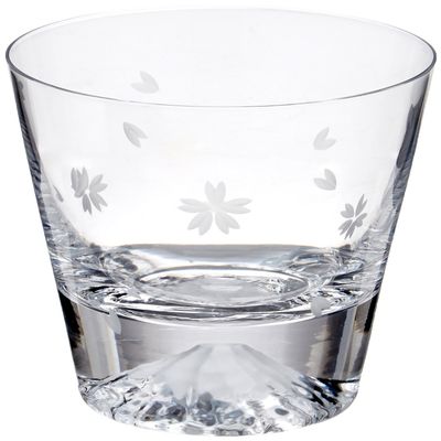 (Tajimaglass) Tajimaglas TG16-015-RS Tajima Glass Glass Mt. Fuji Rock Glass Sakura Fuji TG16-015-RS (Cherry Blossom Furoshiki Wrap)