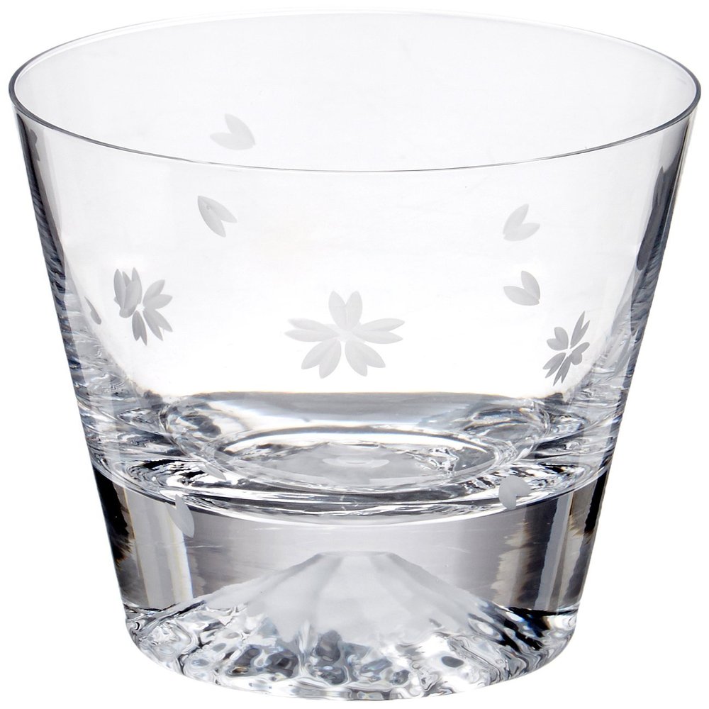 (Tajimaglass) Tajimaglas TG16-015-RS Tajima Glass Glass Mt. Fuji Rock Glass Sakura Fuji TG16-015-RS (Cherry Blossom Furoshiki Wrap)