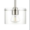 Brushed Nickel Pendant Lights Kitchen Island - Medium Clear Glass Pendant Light Fixture view 1