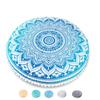 Mandala Life ART Yoga Decor Floor Cushion Cover - Round Meditation Pillow Case - Hand Printed Organic Cotton Pouf view 1