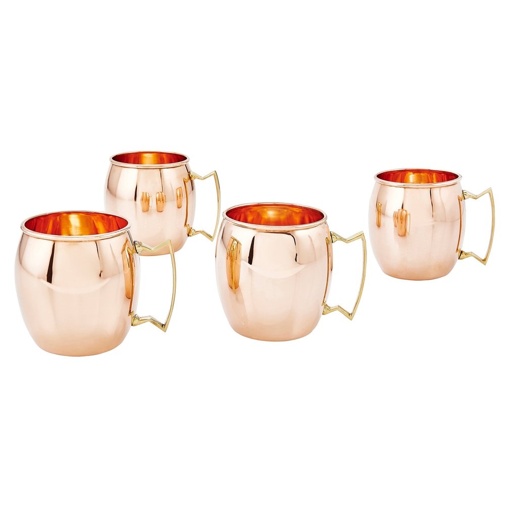 Old Dutch International, Purveyors of the ORIGINAL MOSCOW MULE MUG, Unlined Moscow Mule Mug, 16-Ounce, 100% Pure Copper, Set of 4 (OS429)