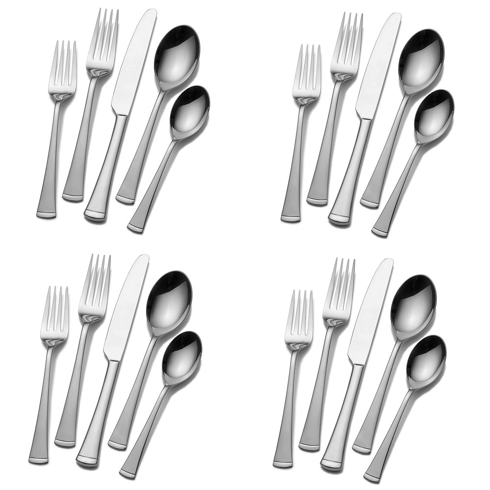 Gourmet Basics by Mikasa 5120788 Contempo 20-Piece Stainless Steel Flaware Set, Service for 4