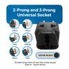 OREI 2 in 1 USA to Europe, Russia, Italy Adapter Plug (Type C) - 4 Pack, Black view 3