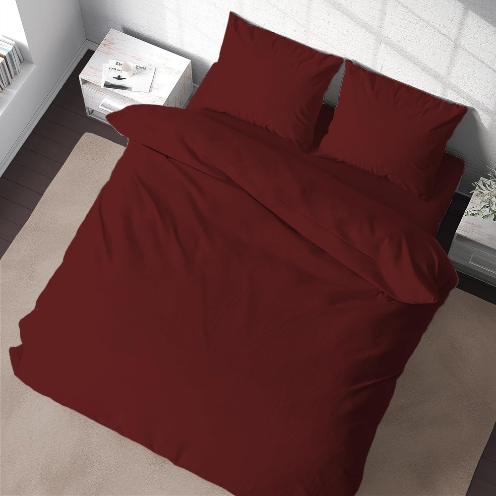BedDecor Queen 600TC Wonderful 100% Egyptian Cotton 1PCs Duvet Cover,Burgundy