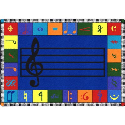 Joy Carpets Note Worthy Elementary Rug, Multi, 5'4" x 7'8"