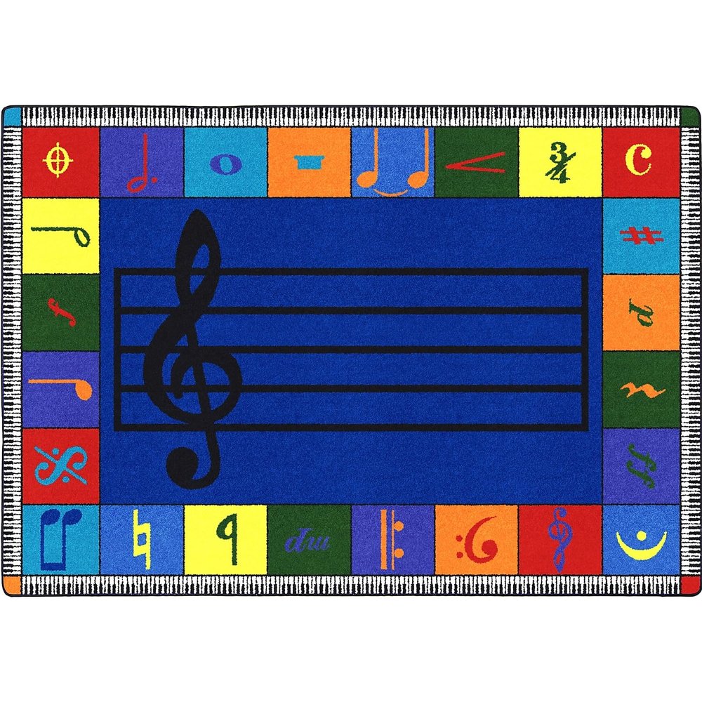 Joy Carpets Note Worthy Elementary Rug, Multi, 5'4" x 7'8"