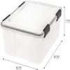 IRIS USA 30.6 Quart WEATHERPRO Plastic Storage Box with Durable Lid and Seal and Secure Latching Buckles, 6 Pack, Weathertight, Keep Pest Dust and Moisture Out, for Oversized Bulky Items, Clear/Black view 3